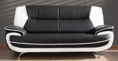 Onyx 3-Sitzer Sofa Couch Kunstleder 3-er Kunstledersofa schwarz weiss rot
