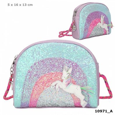 Depesche 10971 Ylvi kleine Umhängetasche Glitter Einhorn Naya Glitzer lila