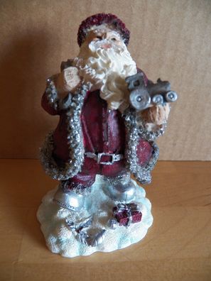 Figur Weihnachtsmann mit dunkel rotem Anzug ca. 11cm hoch