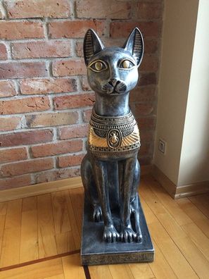 Katze Bastet Ägypten Mythologie Skarabäus Cat Hand bemalt outdoor geeignet