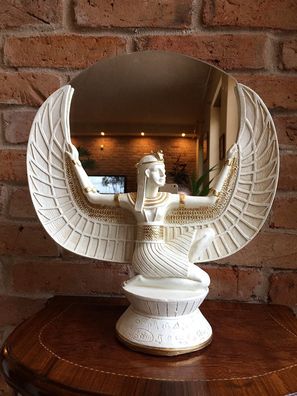 Isis Spiegel Tischspiegel Flügel Pharao Skulptur Statue Büste