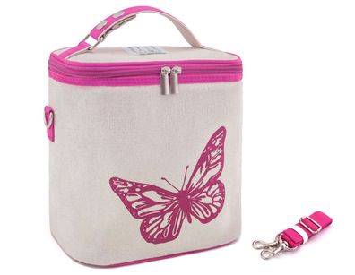 Mini Kühltasche Pink-Butterfly Kühlbox Lunch Tasche Picknick-Tasche Beach Bag