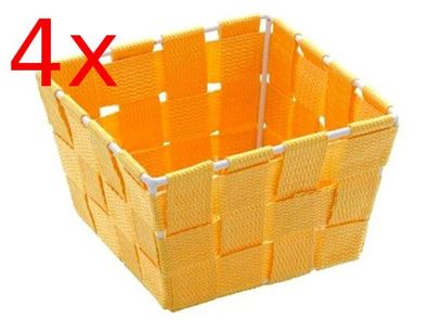 4x Aufbewahrungskorb Adria Mini Orange Quadratisch Aufbewahrungsbox WENKO NEU