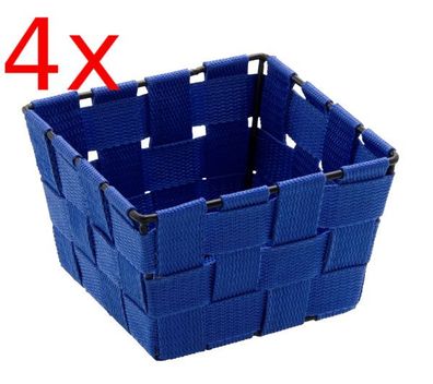 4x Aufbewahrungskorb Adria Mini Blau Quadratisch Aufbewahrungsbox WENKO NEU