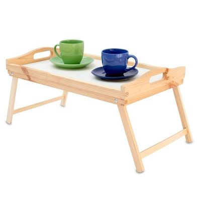 Betttisch Frühstückstablett Bett Tisch Serviertablett Holz Tablett klappbar