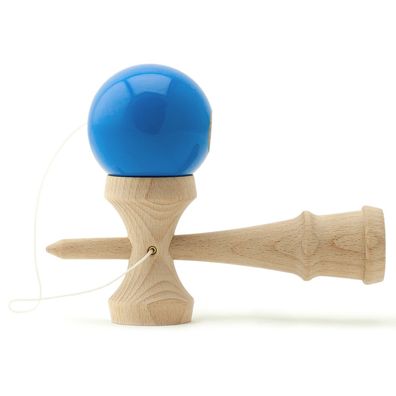 Kendama Geschicklichkeitsspiel mit blauer Kugel Holzspielzeug Holz-Kugelfangspiel