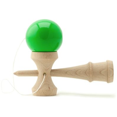 Kendama Geschicklichkeitsspiel mit grüner Kugel Holzspielzeug Holz-Kugelfangspiel