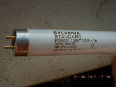 NeonRöhre Sylvania Standard F25W / 28" 133 -T8 Cool White 69 70 71cm lang 26 mm dick