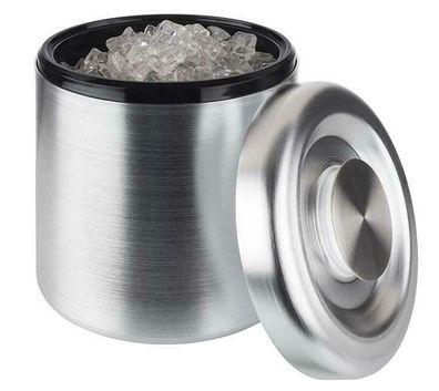 Eisbox Eiswürfel Crushed Ice Behälter Eimer Silber Aluminium Ø 27 cm Gastlando