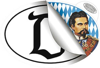 Auto-Aufkleber - D = Deutschland König Ludwig - Gr. ca. 13 x 9cm (301451) Wappen Lan