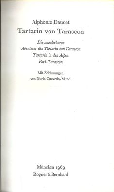 Alphonse Daudet: Autor/ in: Tartarin von Tarascon (1969) Rogner & Bernhard