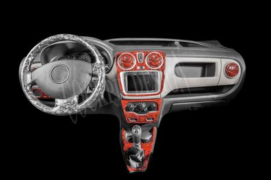 3D Cockpit Dekor für Dacia DOCCER ab Baujahr 2013 21 Teile