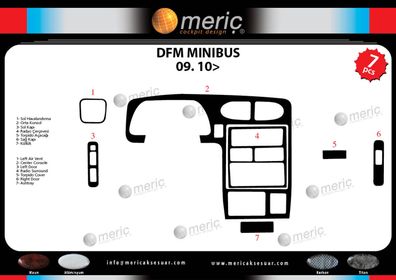 3D Cockpit Dekor für DFM Panelvan / Doppelkabine ab Baujahr 09/2010 7 Teile