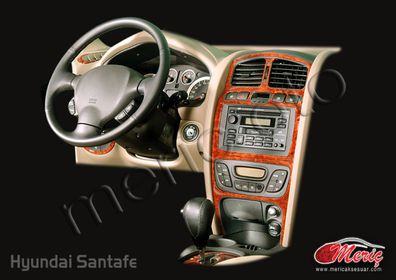 3D Cockpit Dekor für Hyundai Santa Fe Baujahr 06/2002-06/2006 9 Teile