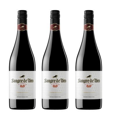 3x Sangre de Toro - Alkoholfreier Wein aus Spanien Rotwein Tinto 0,75l
