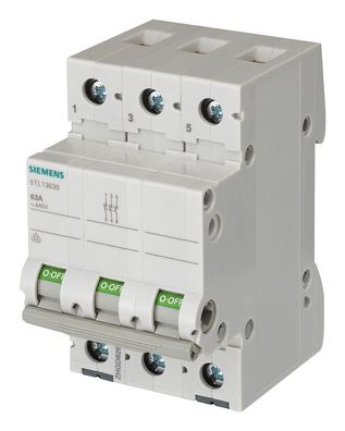 Siemens Hauptschalter 63A 3 Schliesser für Verteilereinbau 5TL13630