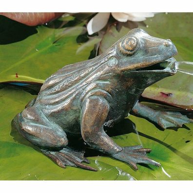 Bronzefigur Wasserspeier Frosch 11cm hoch Rottenecker Bronze Wasserspiel
