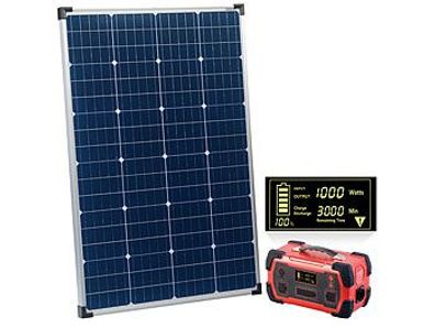 revolt Powerbank & Solar-Konverter mit mobilem 110-Watt-Solarpanel, 216Ah