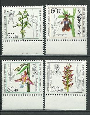 Berlin postfrisch Michel-Nummer 724-727 Unterrandstücke