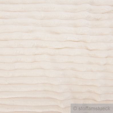 Stoff Polyester Minky Fleece natur Streifen Soft Fleece Mole Fleece Softplüsch