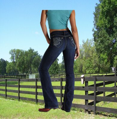 Ariat Jeans Damen, Boot Cut, Turquoise Midnight Ariat, Modejeans, Western