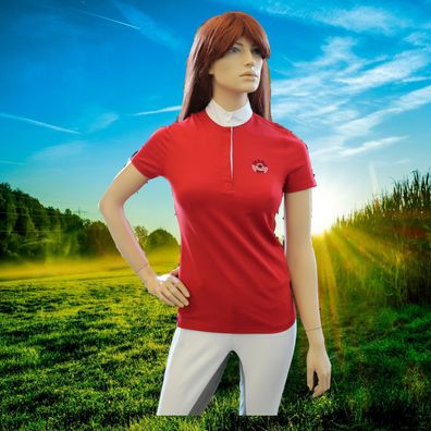 Pikeur Damen Turniershirt, rot, Pikeur Competition Shirt, Turnier Bluse (6000)