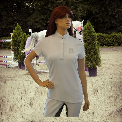 Euro-Star Damen Turnier Shirt Caroline, weiß, Turnier Bluse, Turnierbekleidung