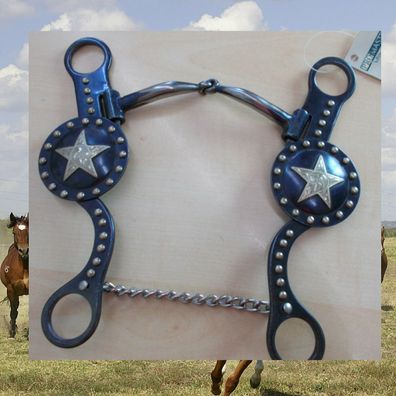 ProMaster Snaffle with Shanks Star, 12,7cm, Show Shank Snaffle Bit Stern u. Dots