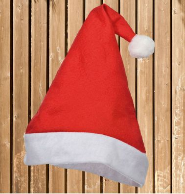 Christmas Mütze Filz, Weihnachtsmütze, Filz Nikolausmütze, rot-weiß
