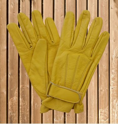 Arbeitshandschuhe, ungefüttert, gelb, Leder Handschuhe, Leder-Arbeitshandschuhe