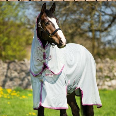 Horseware AMIGO Bug Buster Vamoose, Fliegendecke/ Ekzemerdecke, silver-purple-mint