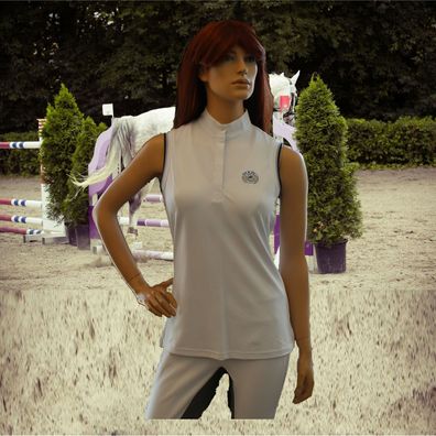 Pikeur Damen Turnier Shirt ohne Arm, weiß, Turnier Bluse Pikeur (6020)