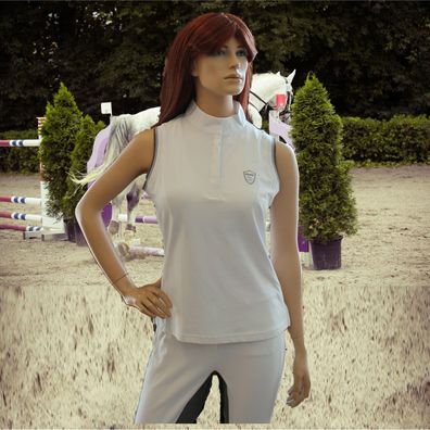 Pikeur Turnier Shirt ohne Arm, weiß, Turnier Bluse, Turnierbekleidung (6020)
