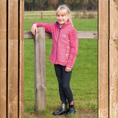 Kinder Fleece Jacke mit Pferdemotiv, pink, Busse Kids Collection