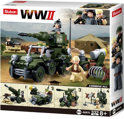 Sluban WWII Army Set M38-B0679 Militär Geschenkbox 4 in 1