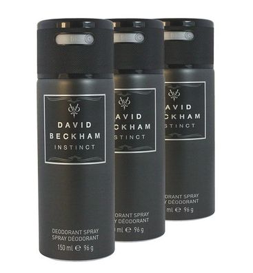 David Beckham Instinc Deospray 3x150 ml NEW DESIGN (29,40€/1l)