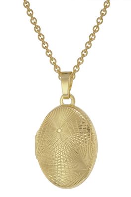 trendor Schmuck Medaillon 333 Gold (8 Karat) + vergoldete Silber-Halskette 75984