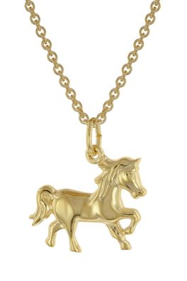 trendor Schmuck Kinder-Halskette mit Pferde-Anhänger Gold auf Silber 39024