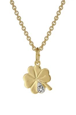 trendor Schmuck Halskette für Mädchen mit Kleeblatt-Anhänger Gold auf Silber 39026