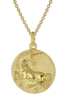 trendor Schmuck Halskette mit Einhorn-Anhänger Gold auf Silber 925 39046