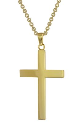 trendor Schmuck Kreuz-Anhänger Herren-Halskette Gold auf Silber 925 39066