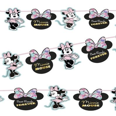 Disney Minnie Mouse Party Gem Girlande aus Pappe 2m Maus Best Friends Party Deko