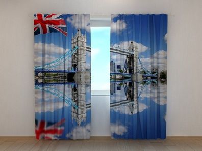 Fotogardine London Bridge Vorhang mit Motiv, bedruckt, Fotodruck Fotovorhang nach Maß