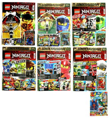 Lego Ninjago Legacy Magazine Auswahl an Hefte mit Figuren und Limitierte Karten