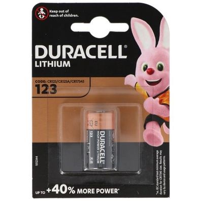 Duracell CR123A Photobatterie CR123 A Lithium Batterie DL123A, Abmessungen 34,5