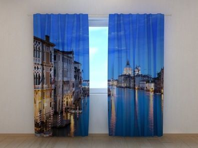 Fotogardine Venedig am Abend, Fotodruck, Fotovorhang nach Maß