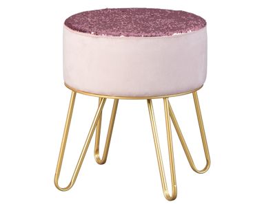 Belinda Fusshocker Hocker rosa gold Sitzhocker Hocker Fußhocker Polsterhocker