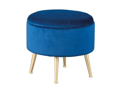 Willis Fusshocker Hocker Aufbewahrung blau gold Sitzhocker Aufbewahrungsbox