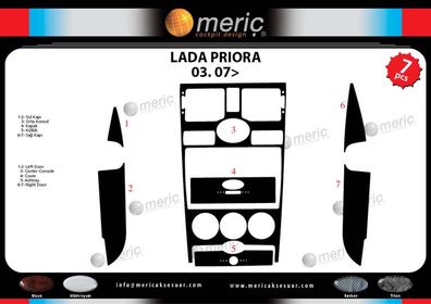 3D Cockpit Dekor für Lada Priora 03/2007 7 Teile