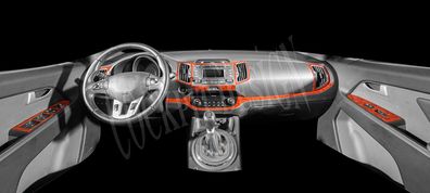 3D Cockpit Dekor für Kia Sportage ab Baujahr 01/2011 15 Teile